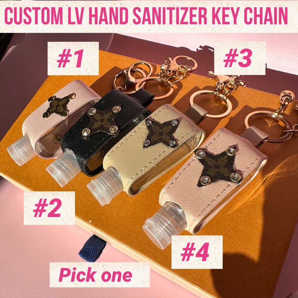 Louis Vuitton Custom Patch Hand Sanitizer Key Chain